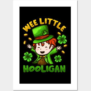 Kids Wee Little Hooligan I Funny Shenanigans Leprechaun graphic Posters and Art